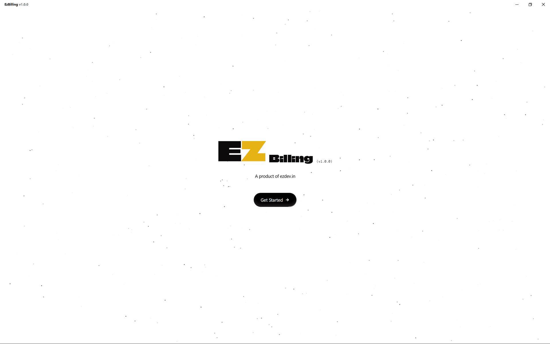 ezBilling Desktop Billing Software — Main Dashboard